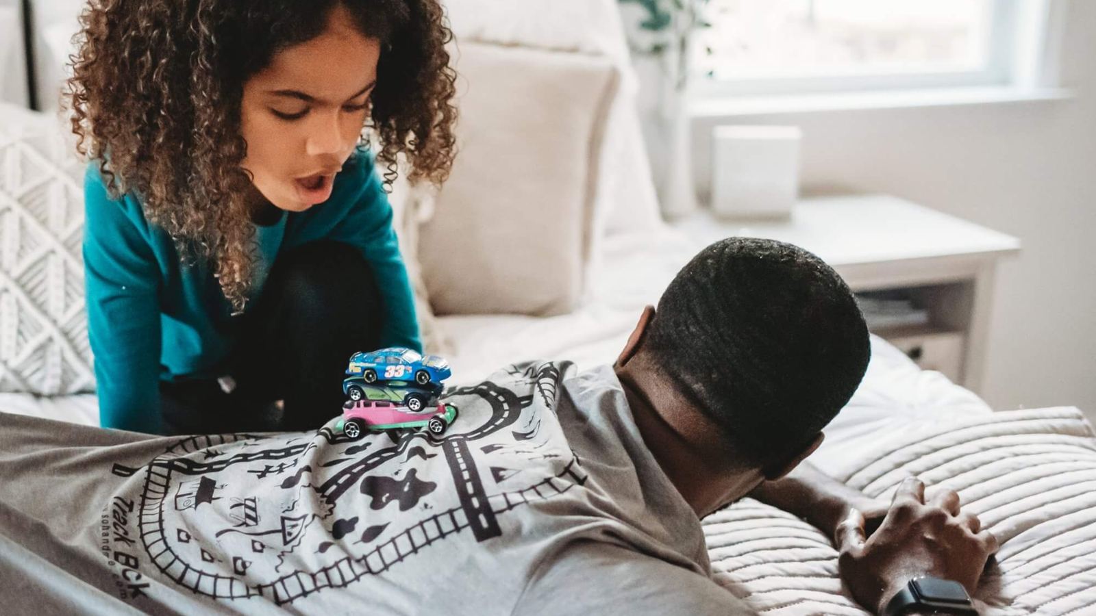 Family with a screen at home