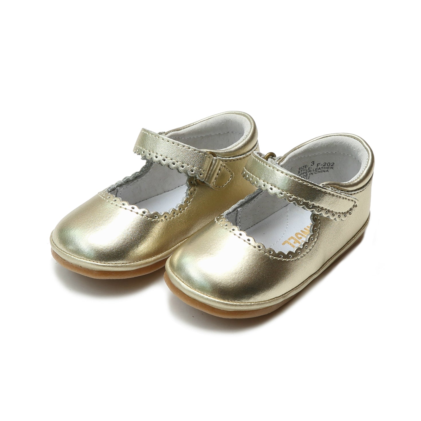 L'Amour Cara scalloped Mary Jane gold