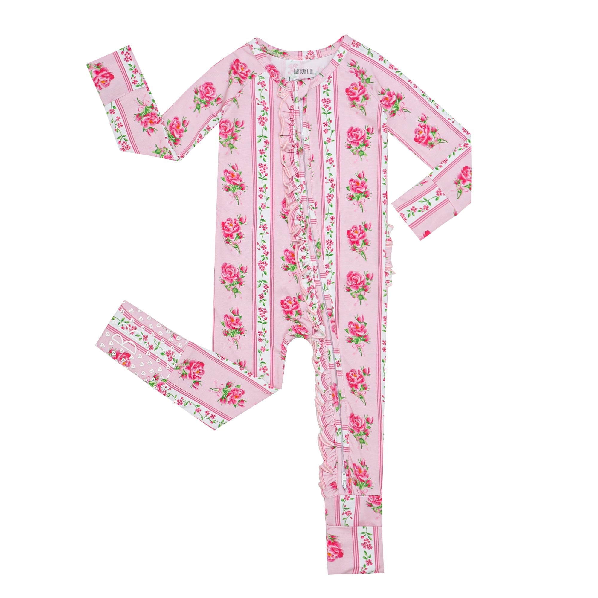 Fancy Fleur convertible footie pajamas