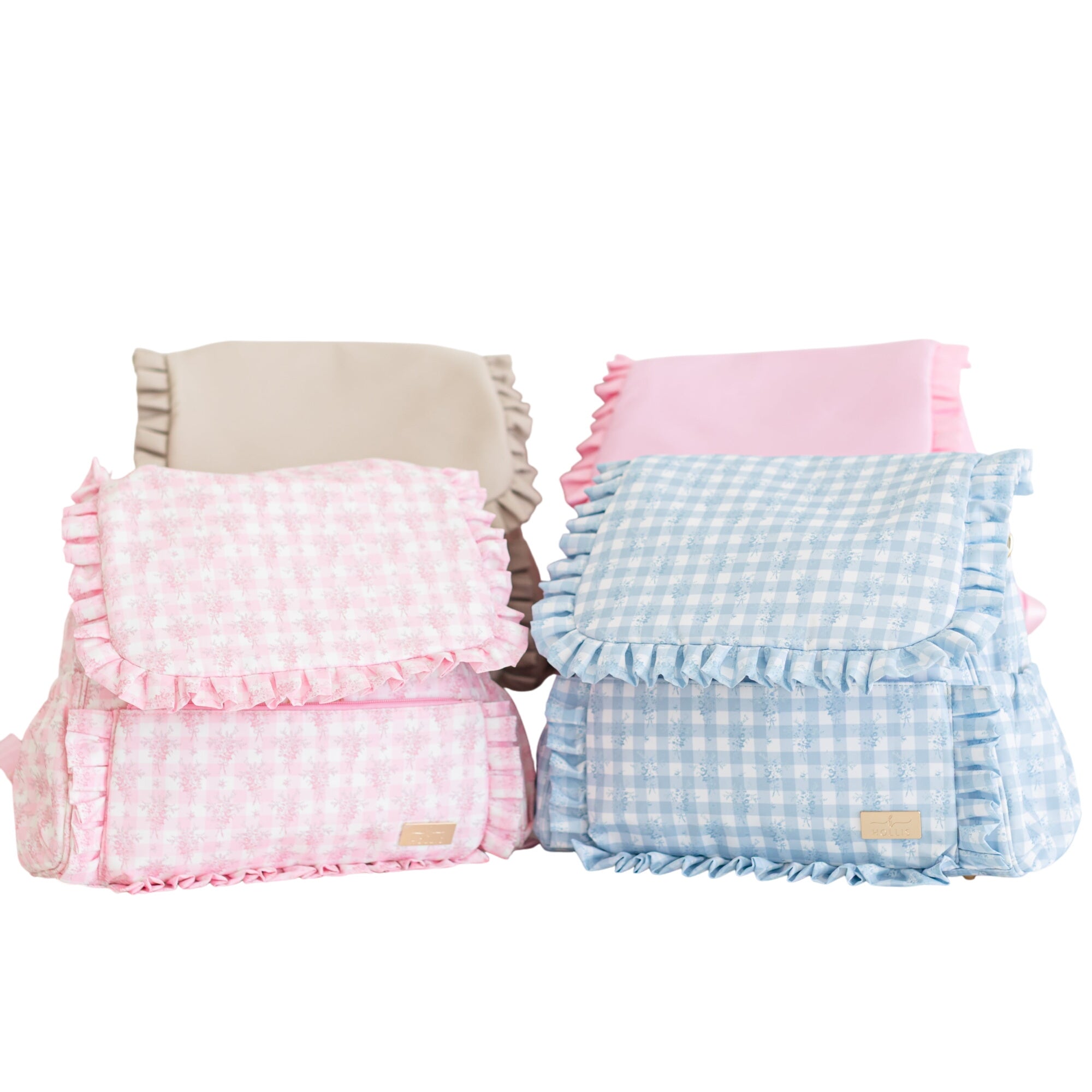 Hollis Ruffled nylon floral diaper bag