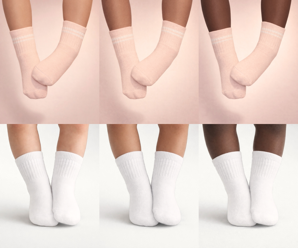 Newborn Gripper Crew Socks 4-pack (0-3 Months) - Blush Suede