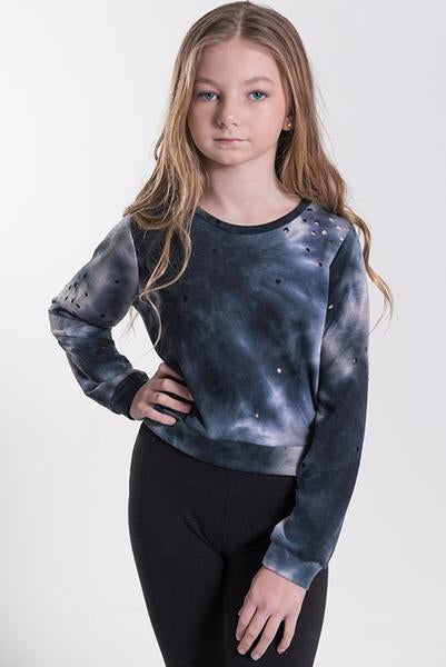 Tweenstyle Distressed Tie Dye Pullover