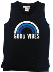 Tweenstyle - Good Vibes Hilo Tank - Black/blue