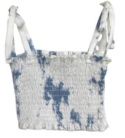 Tweenstyle - Blue/white Tie Dye Smocked Top
