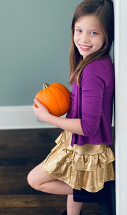 Tweenstyle - Gold Metallic Ruffle Skirt