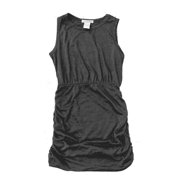 Tweenstyle By Stoopher - Solid Jersey Ruched Dress - Charcoal