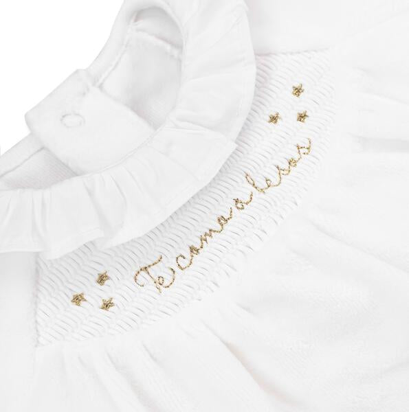 Smock "tecomoabesos" Pima Footie, White