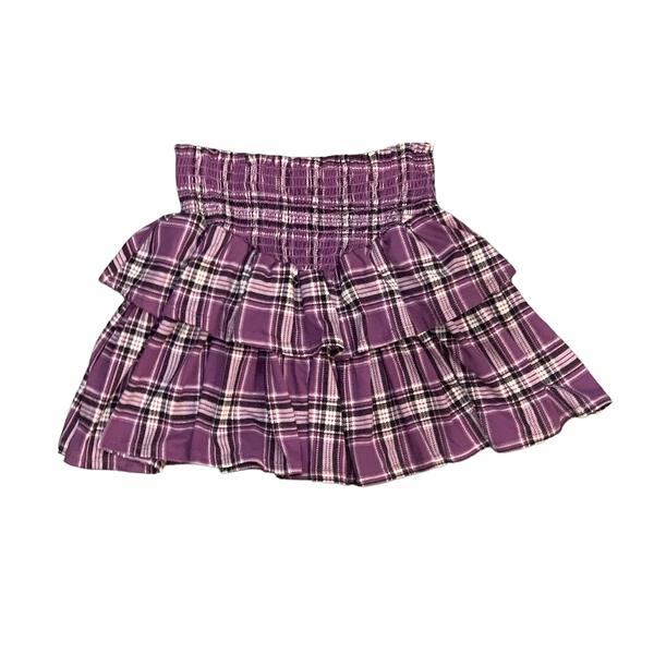 Tweenstyle - Purple Plaid Smocked Skirt