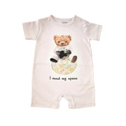 Short Pima Playsuit "i Need My Space", Pink