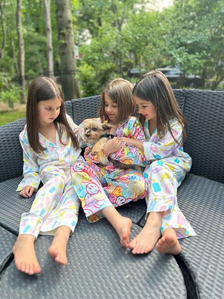 Tweenstyle - Smiley Face Silky Loungewear Set