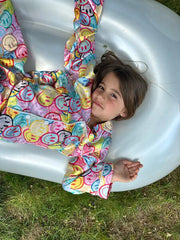 Tweenstyle - Smiley Face Silky Loungewear Set
