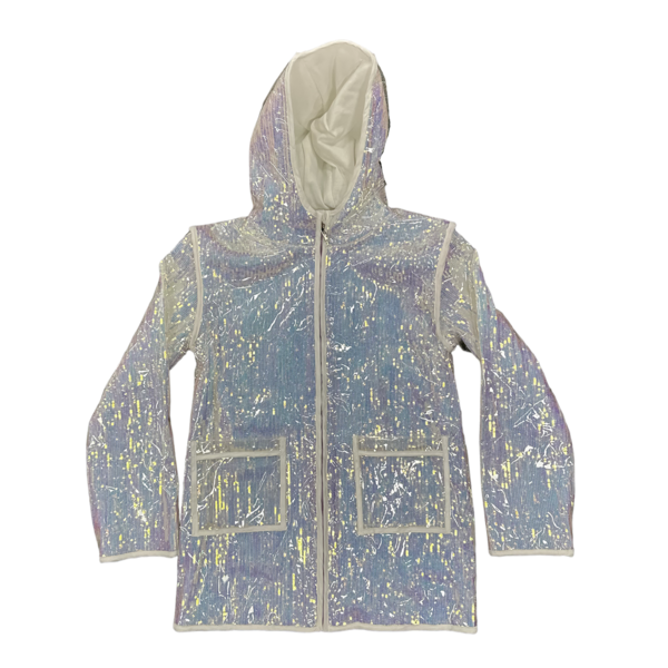 Tweenstyle By Stoopher - White Sequin Raincoat