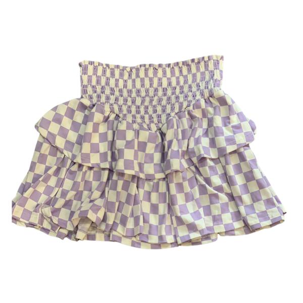 Tweenstyle By Stoopher - Lavender Check Smocked Skirt