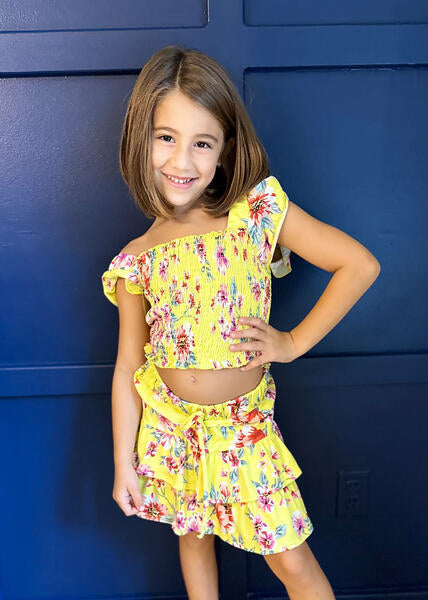 Tweenstyle By Stoopher - Yellow Floral Skirt