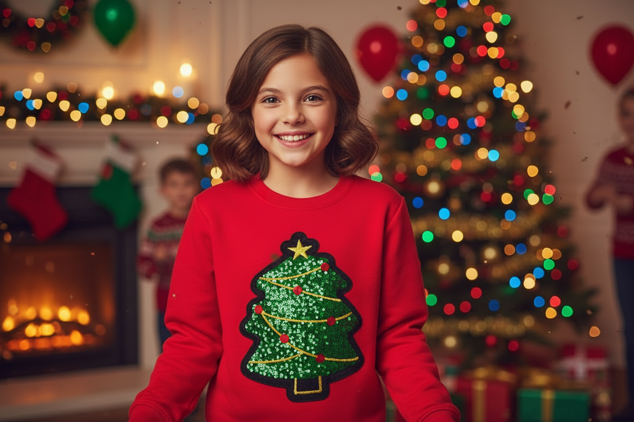Tweenstyle By Stoopher - X-mas Tree - Red Crewneck Sweatshirt