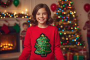 Tweenstyle By Stoopher - X-mas Tree - Red Crewneck Sweatshirt