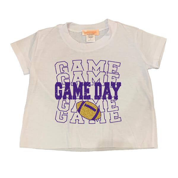Tweenstyle By Stoopher - Gameday Stack Boxy Tee - Purple/gold