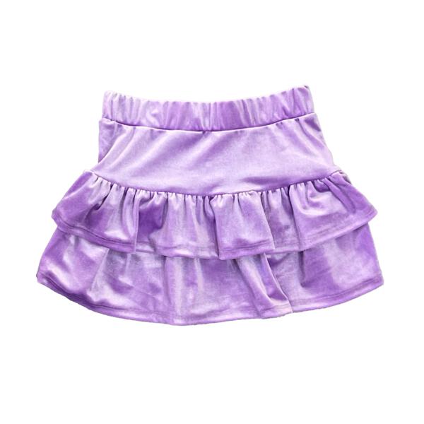Tweenstyle By Stoopher - Lavender Velour Tiered Skirt