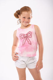 Tweenstyle By Stoopher - Pink Bow Tie Dye Tank