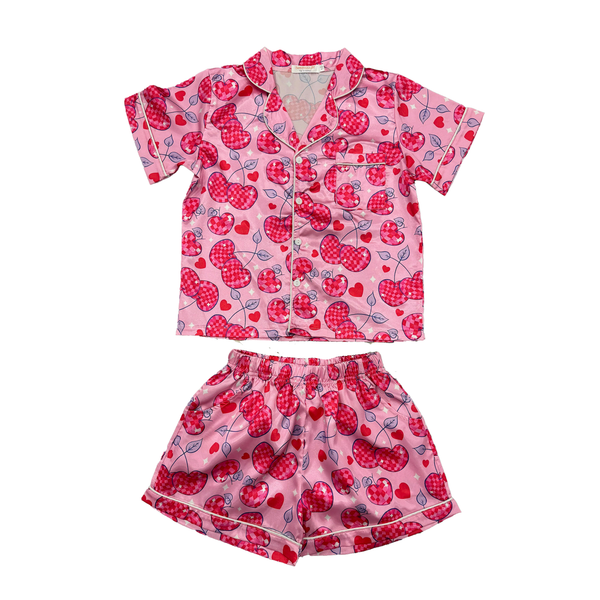 Tweenstyle By Stoopher - Love Cherries Silky Lounge Set