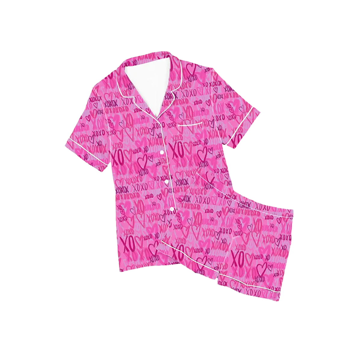 Tweenstyle By. Stoopher - Xo Hearts Silky Loungewear Set