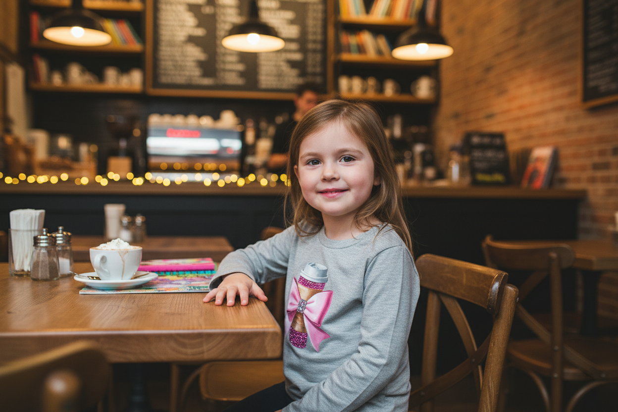Tweenstyle By Stoopher - Glam Coffee Long Sleeve Boxy Tee