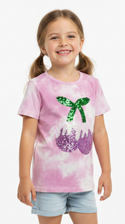 Tweenstyle By Stoopher - Sequin Cherry Tie Dye Tee