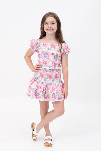 Tweenstyle By Stoopher - Blooming Ditzy Floral Skirt Set
