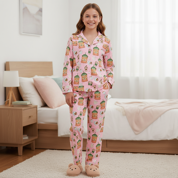 Tweenstyle By Stoopher - Bearista Silky Loungewear Pants Set