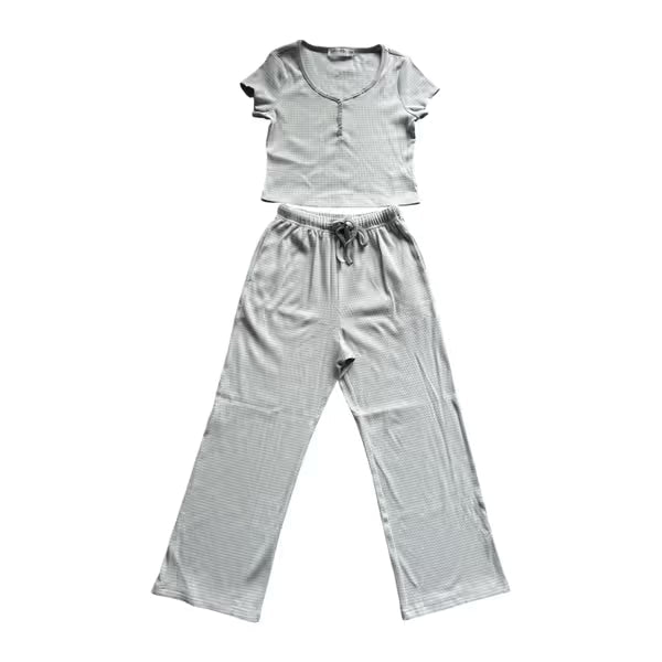 Tweenstyle By Stoopher - Ribbed Lounge Set - Grey/white