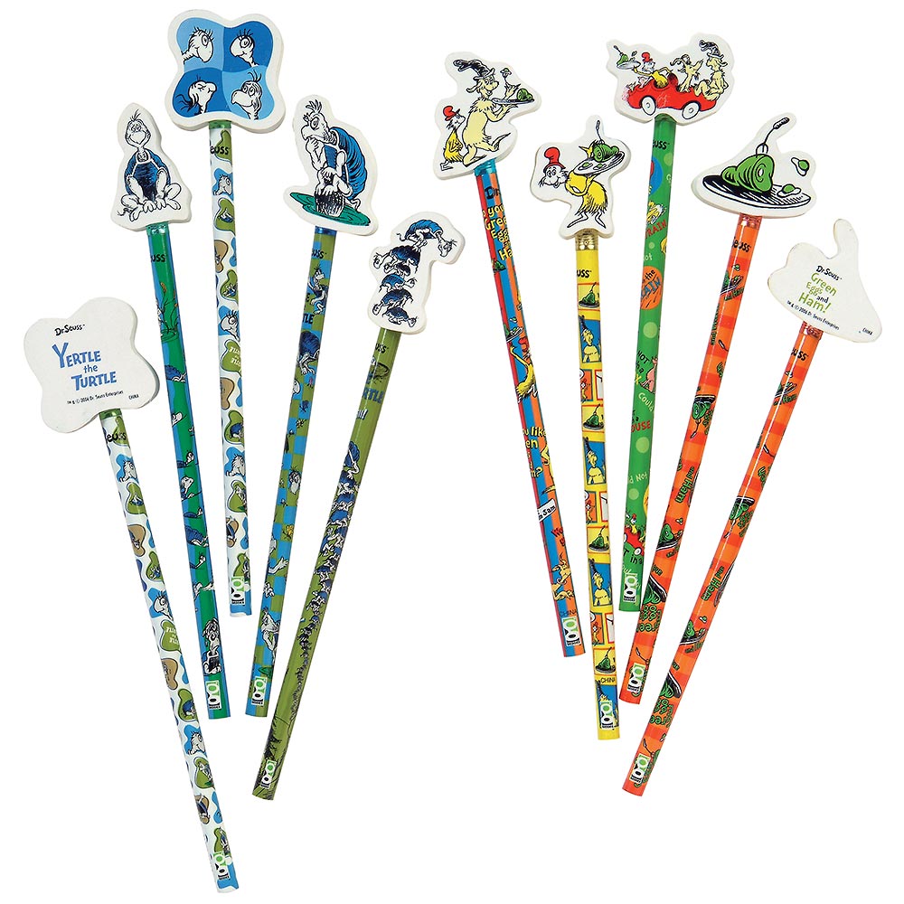 Dr. Seuss™ Pencils With Giant Erasers - 36 Per Display