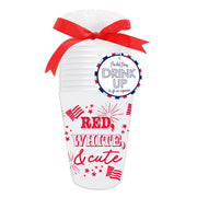 Red, White, & Cute Patriotic Reusable Party Cups (set Of 10)