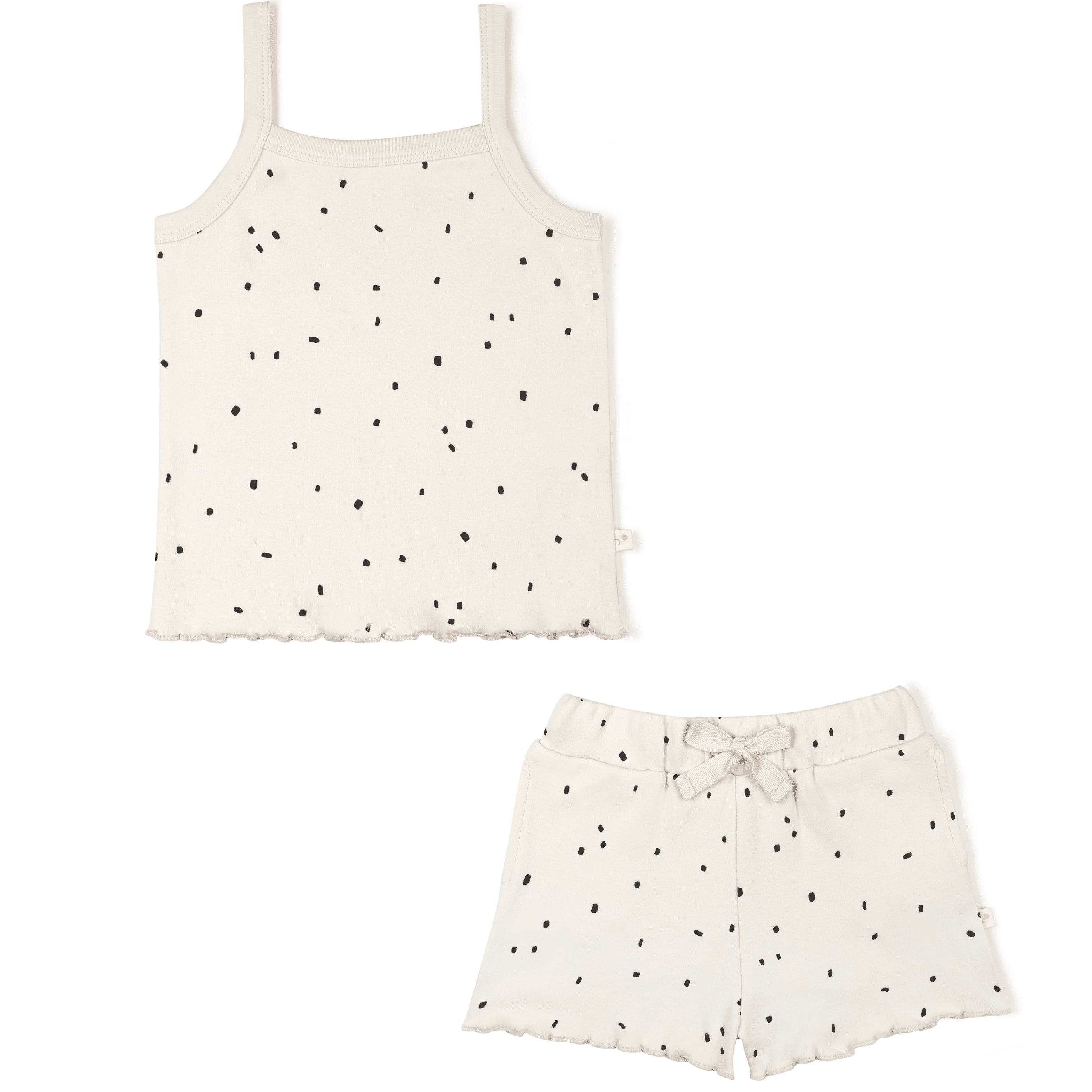 Organic Spaghetti Top & Shorts Set - Pixie Dots