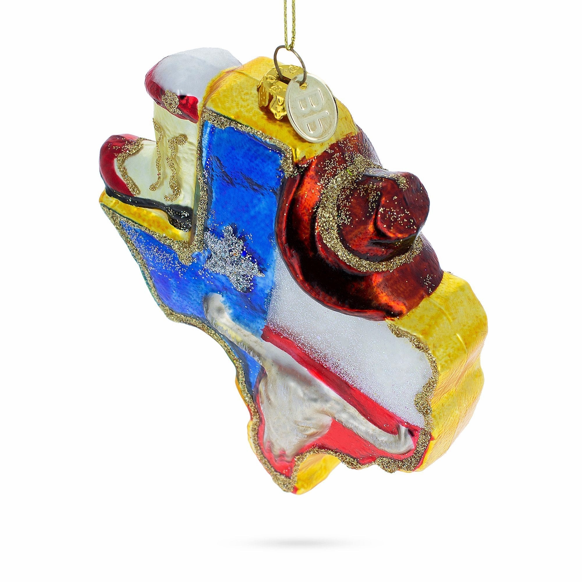 Texan Charm: Cowboy Hat And Texas State - Blown Glass Christmas Ornament