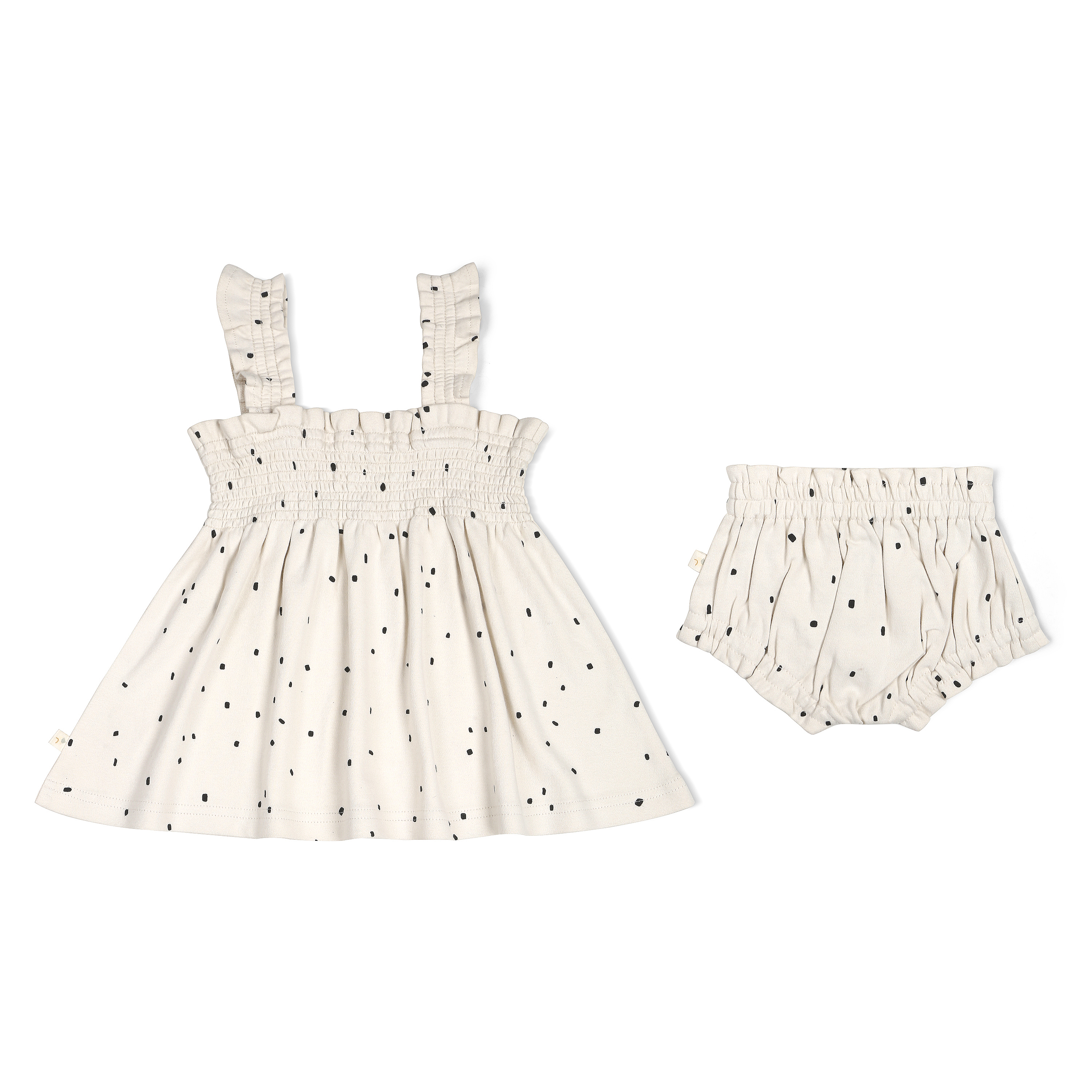 Organic Smocked Dress - Pixie Dots