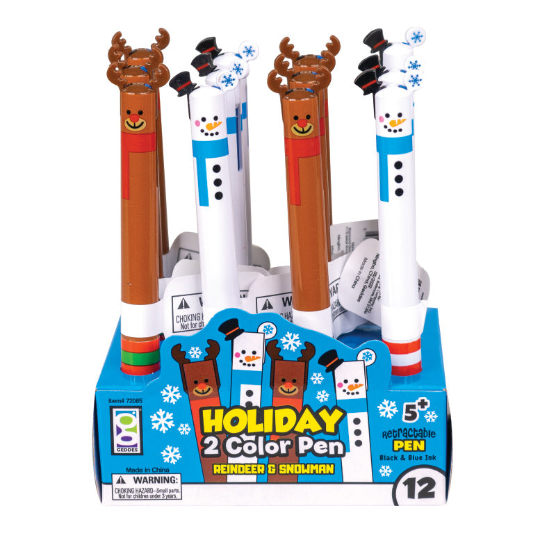 Holiday 2-color Pens - 12 Pens Per Display