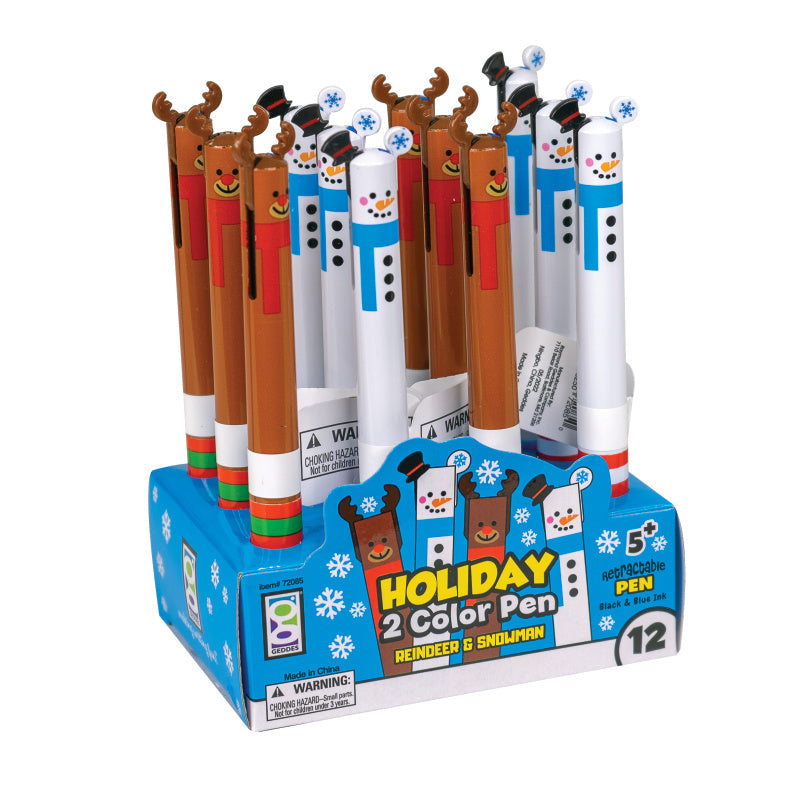Holiday 2-color Pens - 12 Pens Per Display