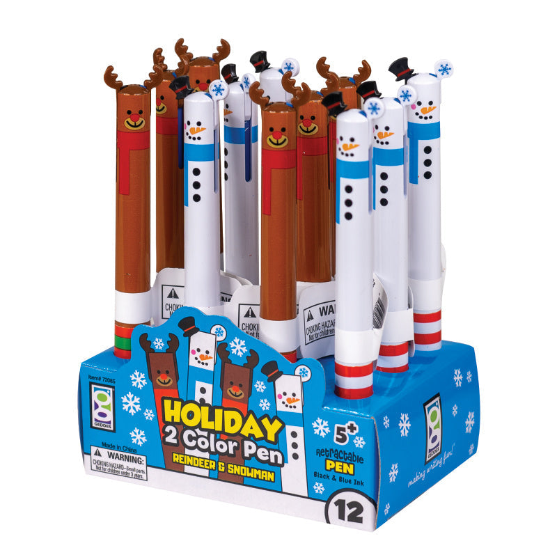 Holiday 2-color Pens - 12 Pens Per Display