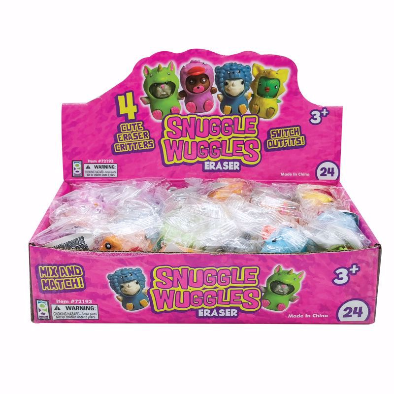 Snuggle Wuggles Erasers - 24 Per Display