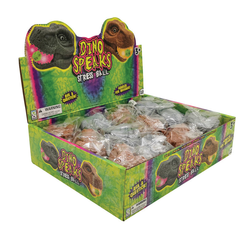 Dino Head Stress Ball - 12 Per Display