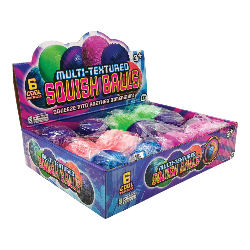 Multi Textured Squeeze Ball - 12 Per Display