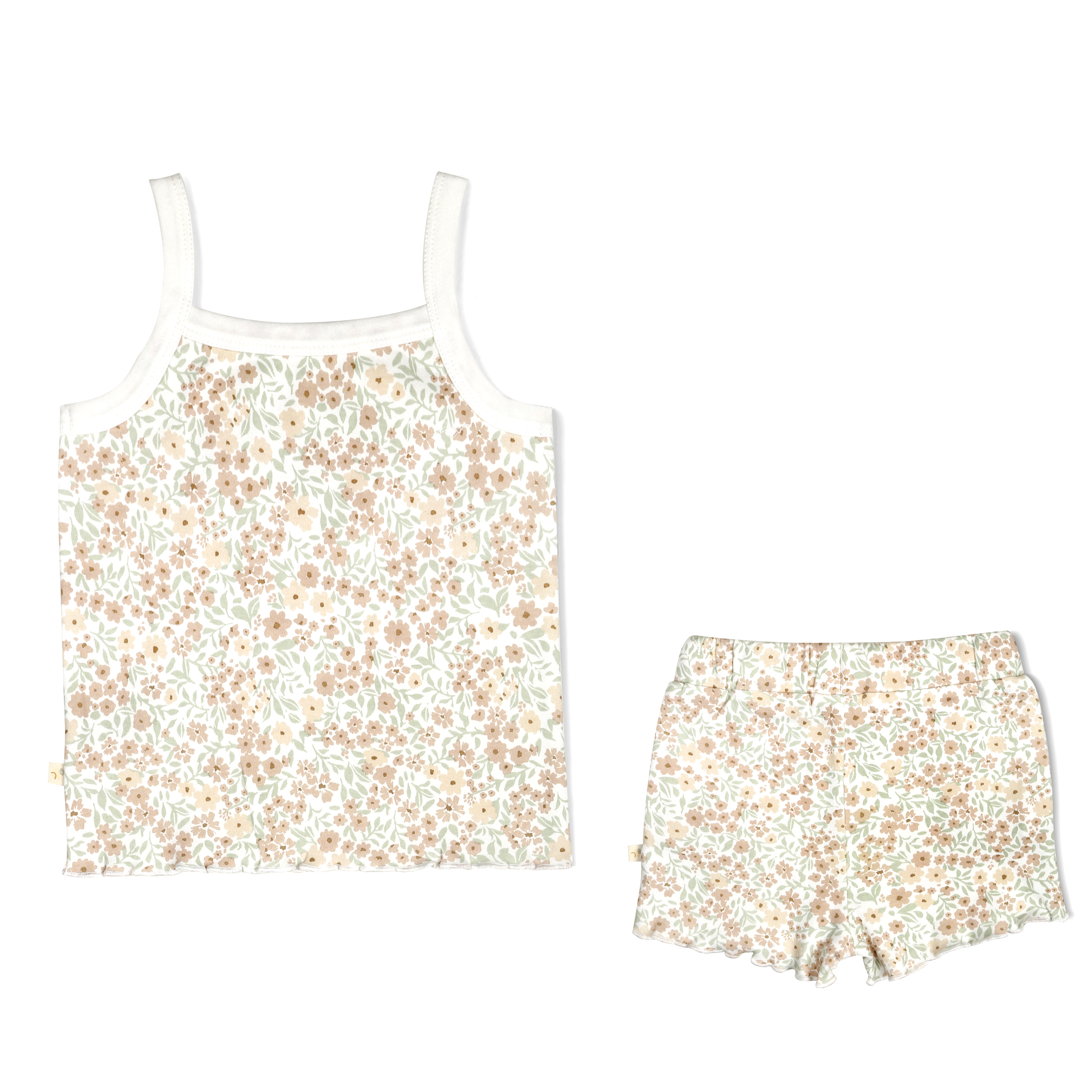 Organic Spaghetti Top & Shorts Set - Summer Floral