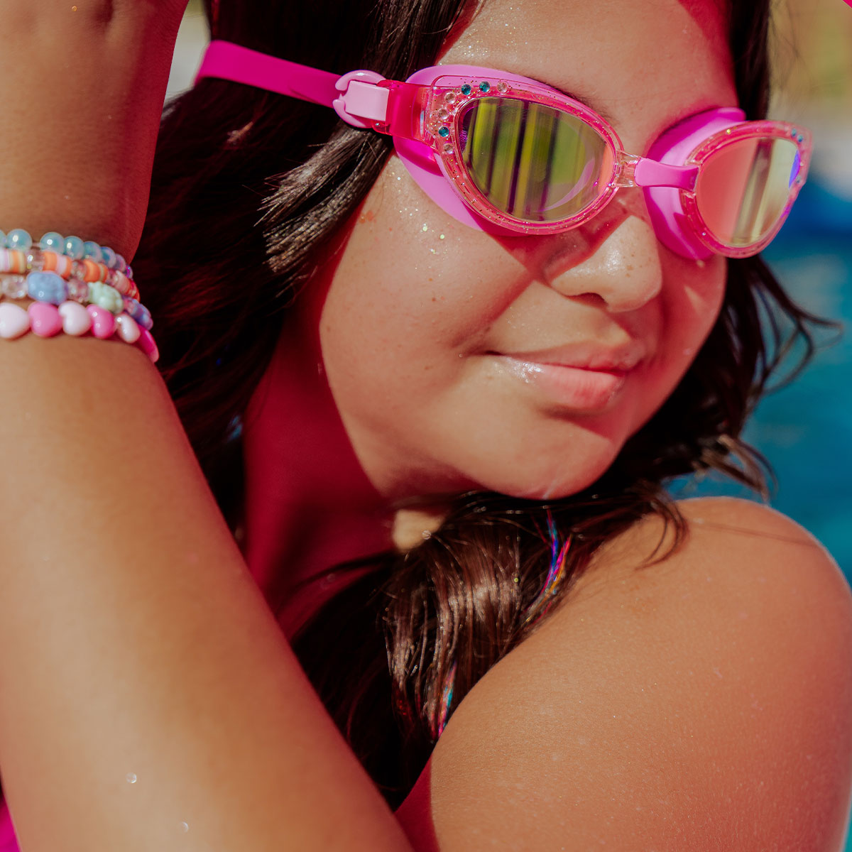Miss Lux In Ruby Girl Kids' Swim Goggles