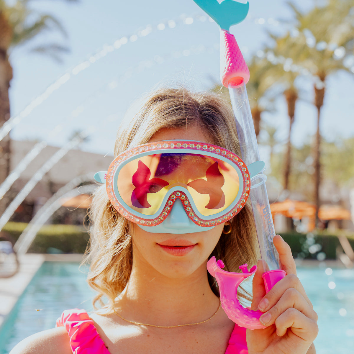 Blue Sushi Mermaid Kids' Swim Mask With Nose Piece
