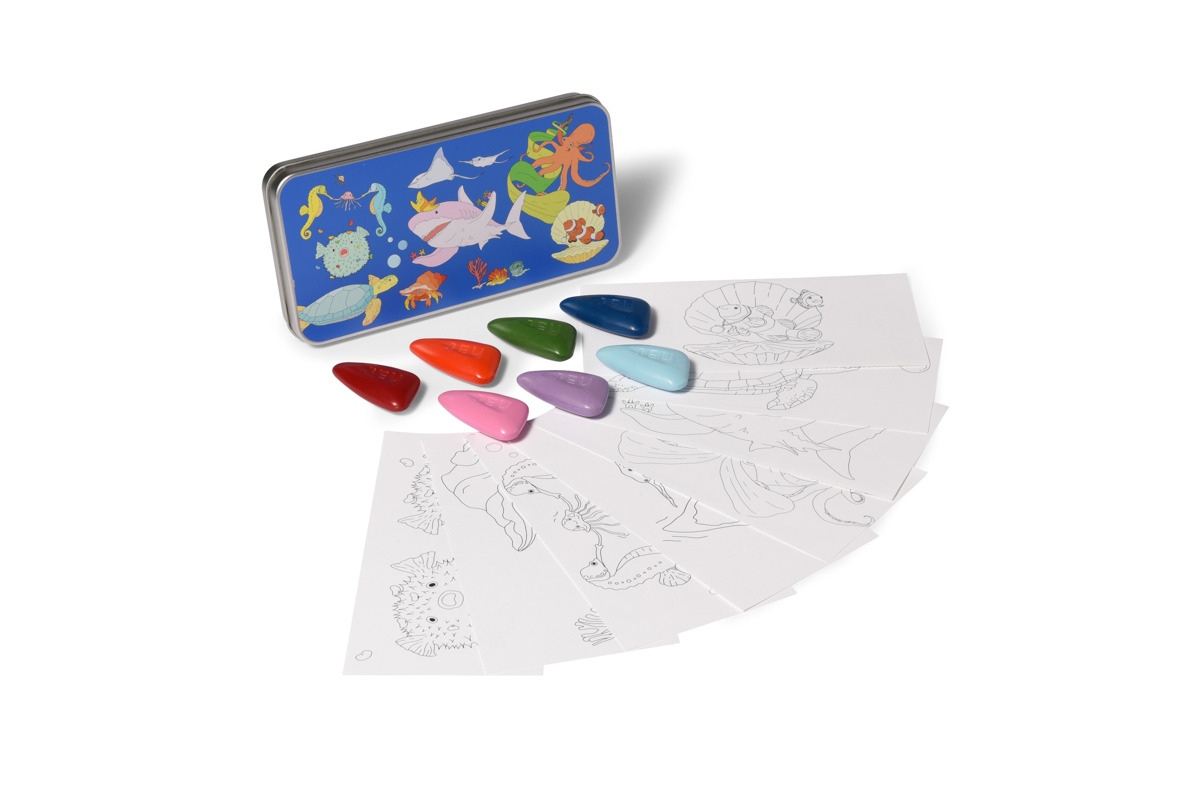 Coloring Kit - 3 Units In Set - Ocean Creatures Large