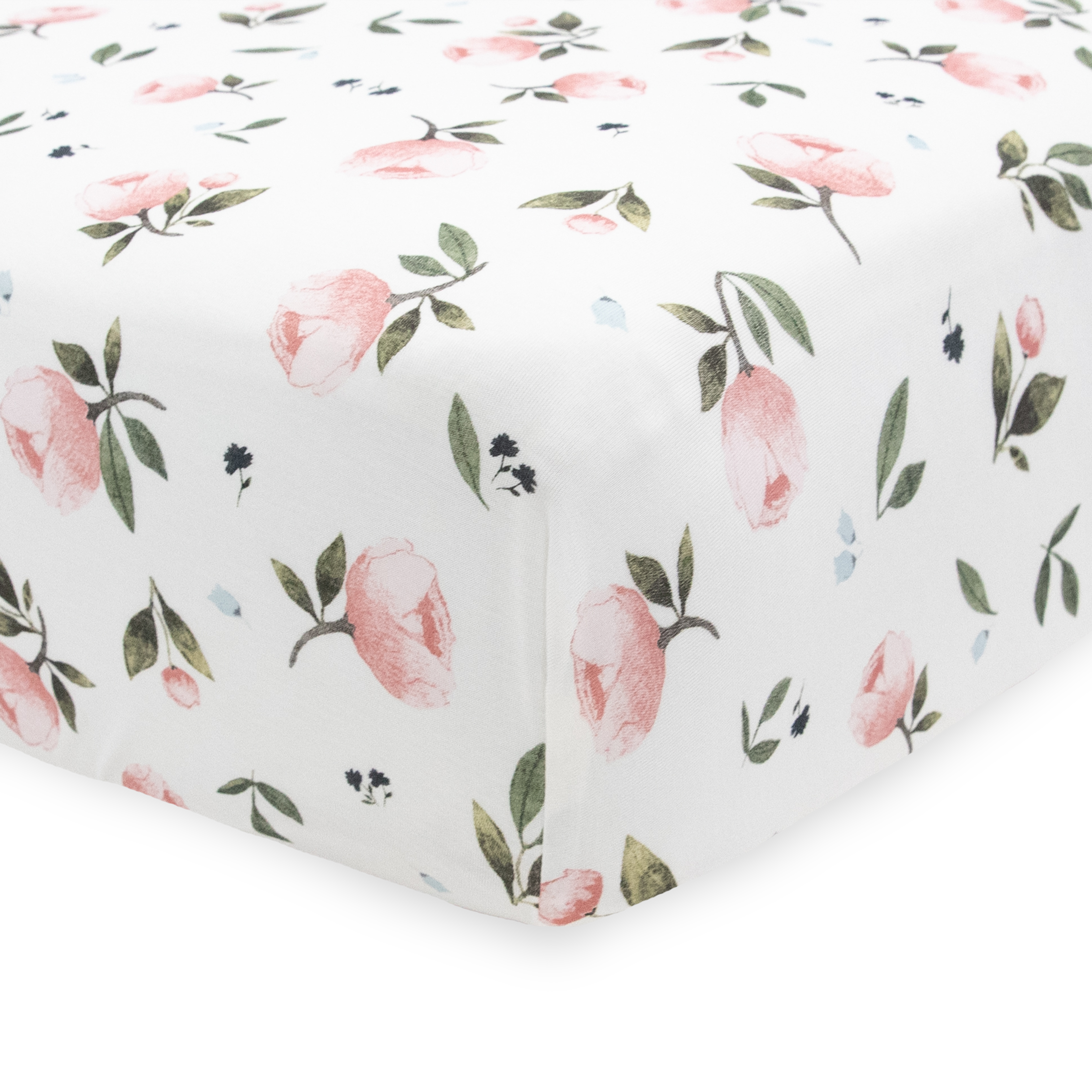 Stretch Knit Crib Sheet - Watercolor Rose