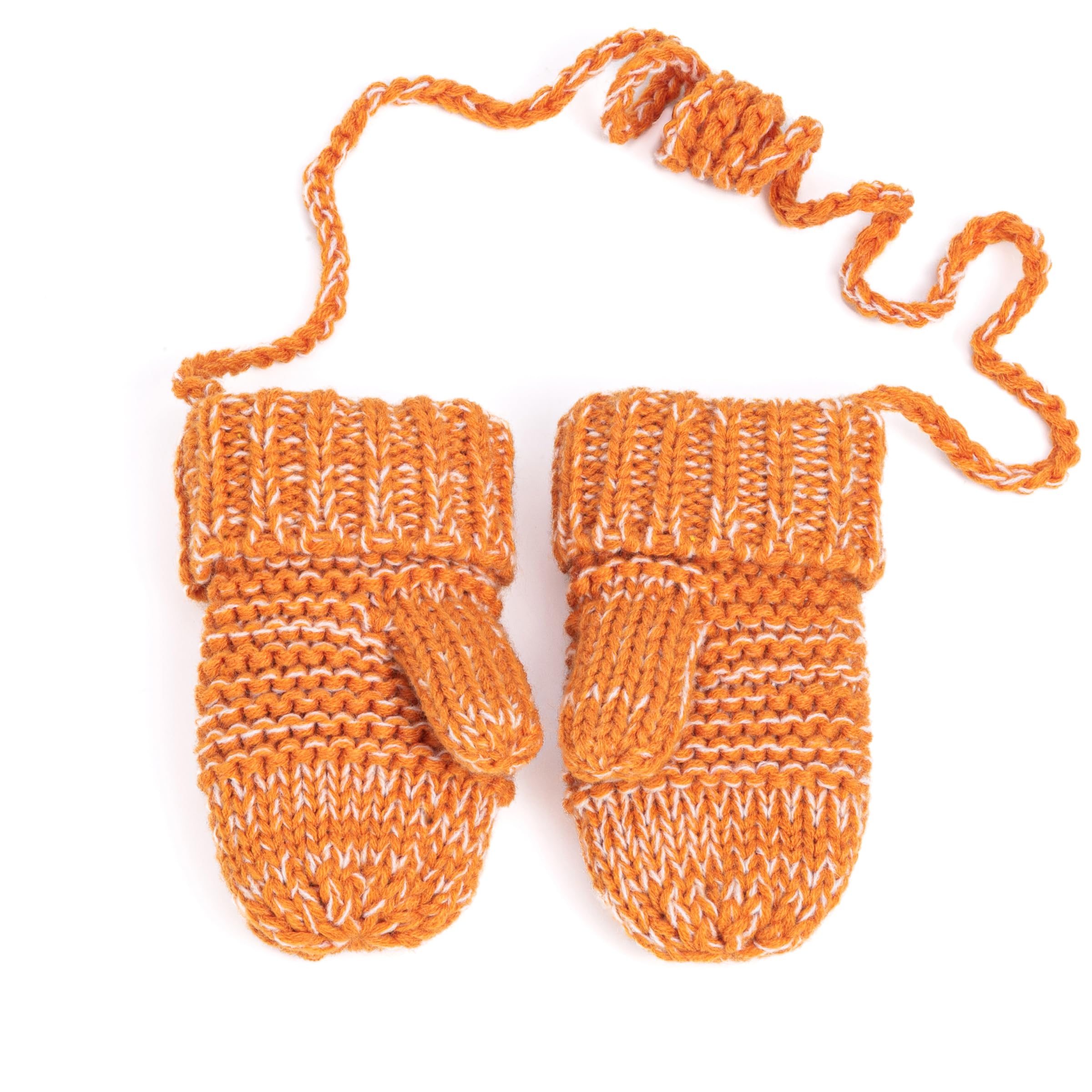 Knit Baby Chick Mittens With Cord-for Kids, Toddler Girls Age 1-6 Years, Cute Design