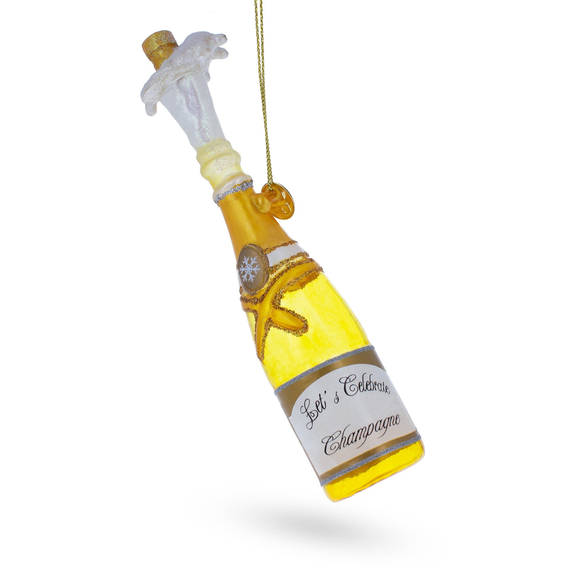 Celebratory Champagne Bottle Pop - Blown Glass Christmas Ornament