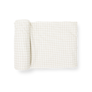 Stretch Knit Swaddle Blanket - Tan Gingham