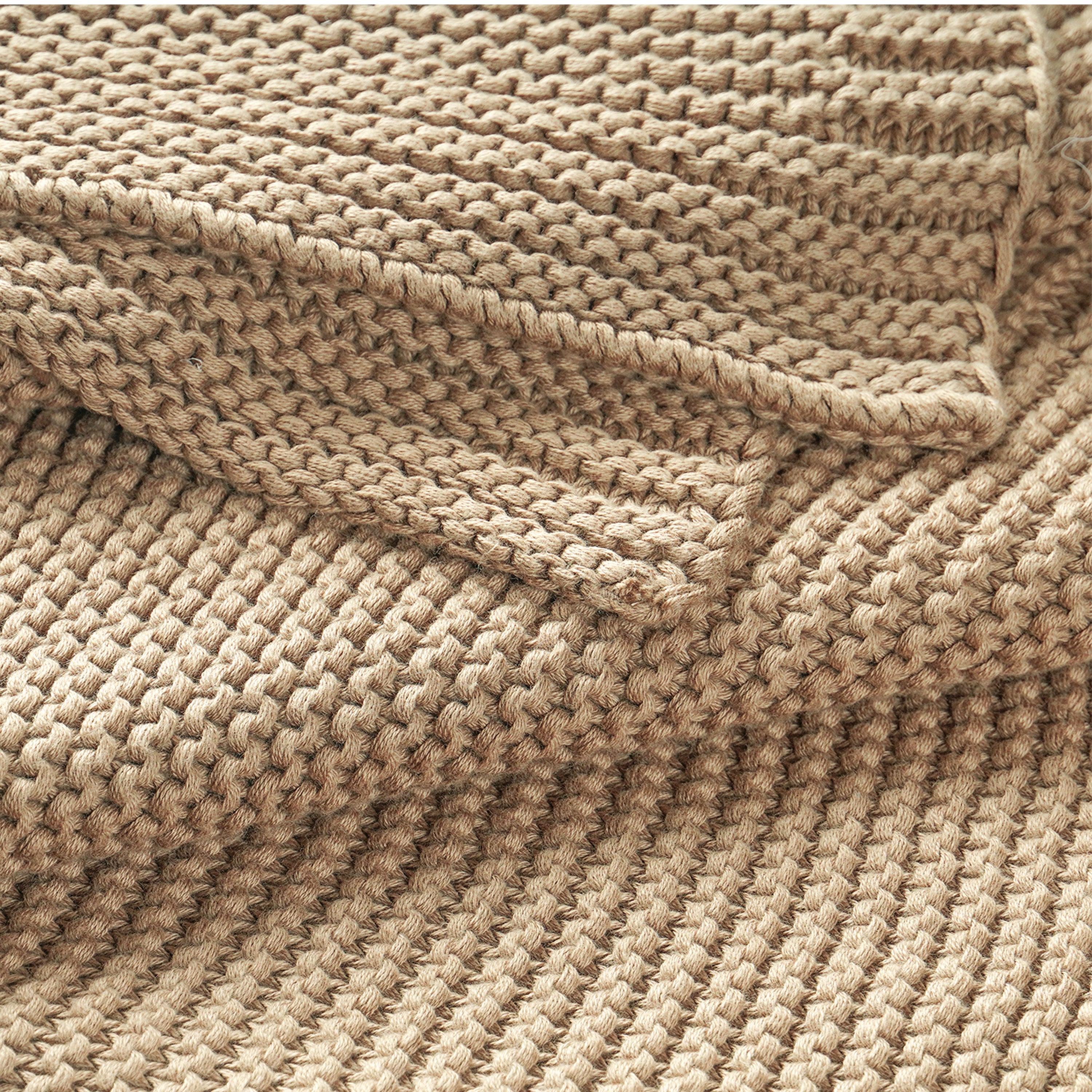 Chunky Knit Throw Blanket - Sand